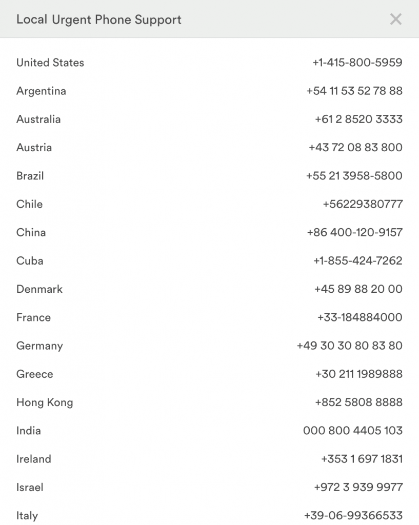 phone number of airbnb